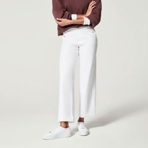 Stretch Twill Cropped Wide Leg Pant